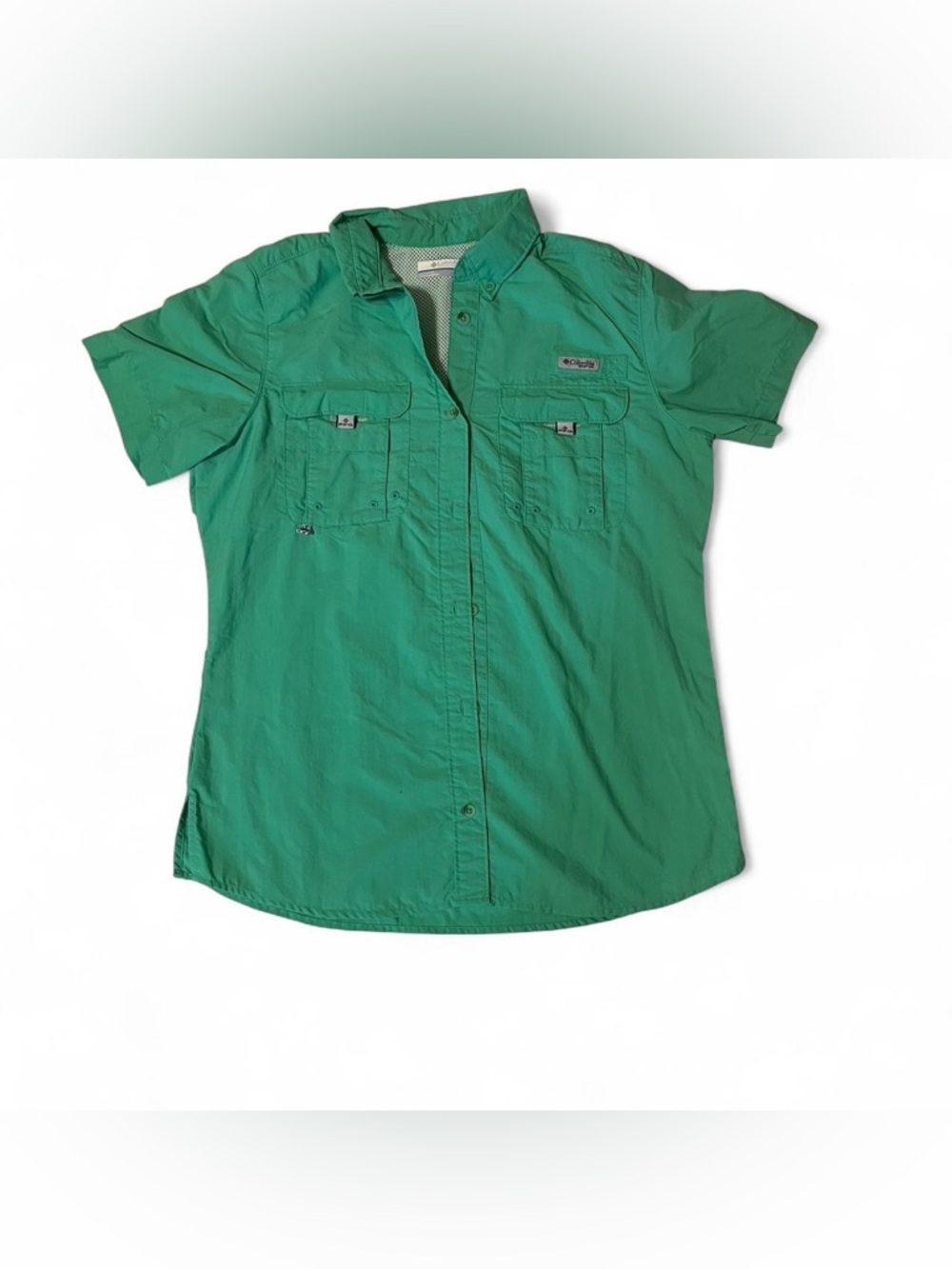 Green Columbia sportswear button-up shirt